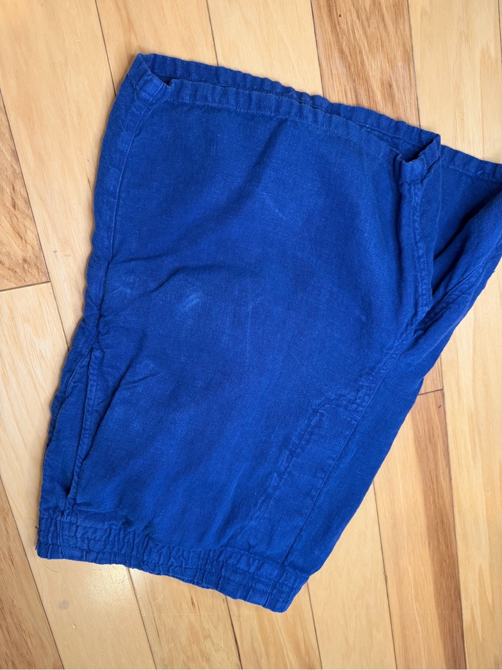 Madewell Men's Blue Elastic-Waist Casual Linen Draw-String Shorts - Picture 8 of 9